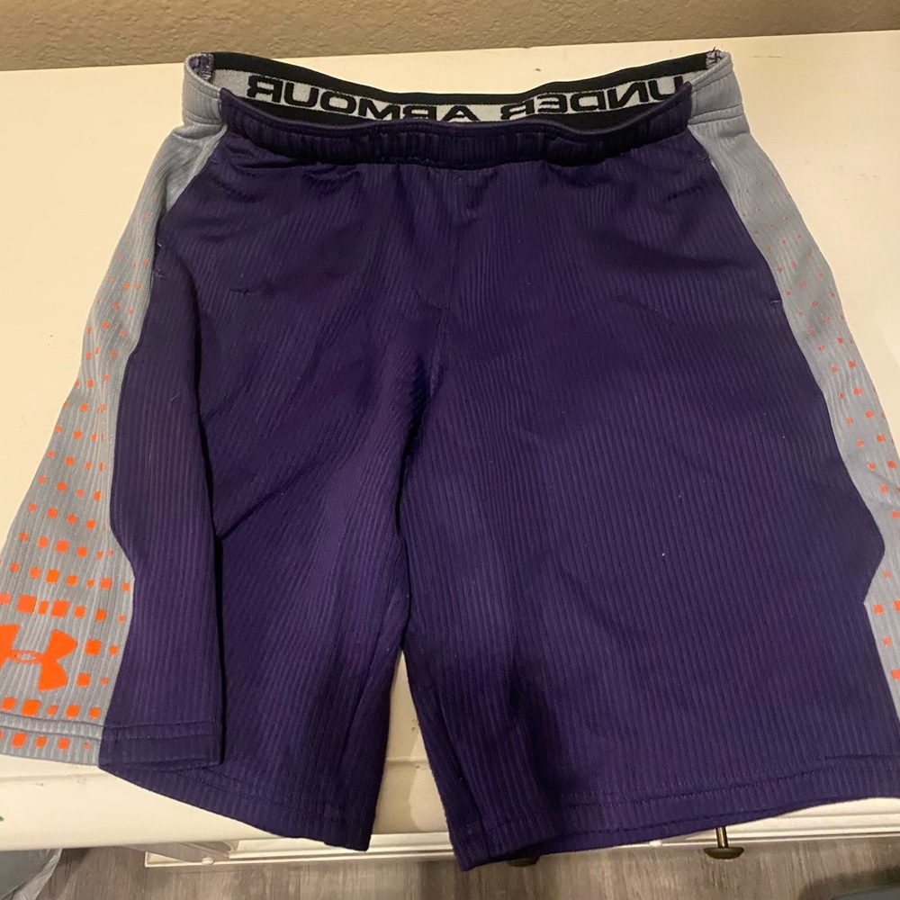 Under Armour Men's Purple and Gray Athletic Shorts
